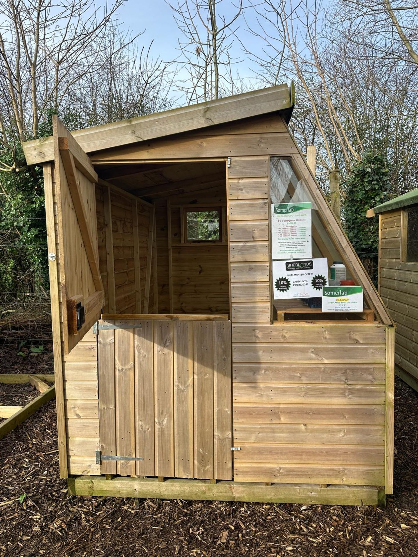 Ex-display 8x6 pressure-treated potting shed timber building, premier 19mm Nominal - Image 3 of 5