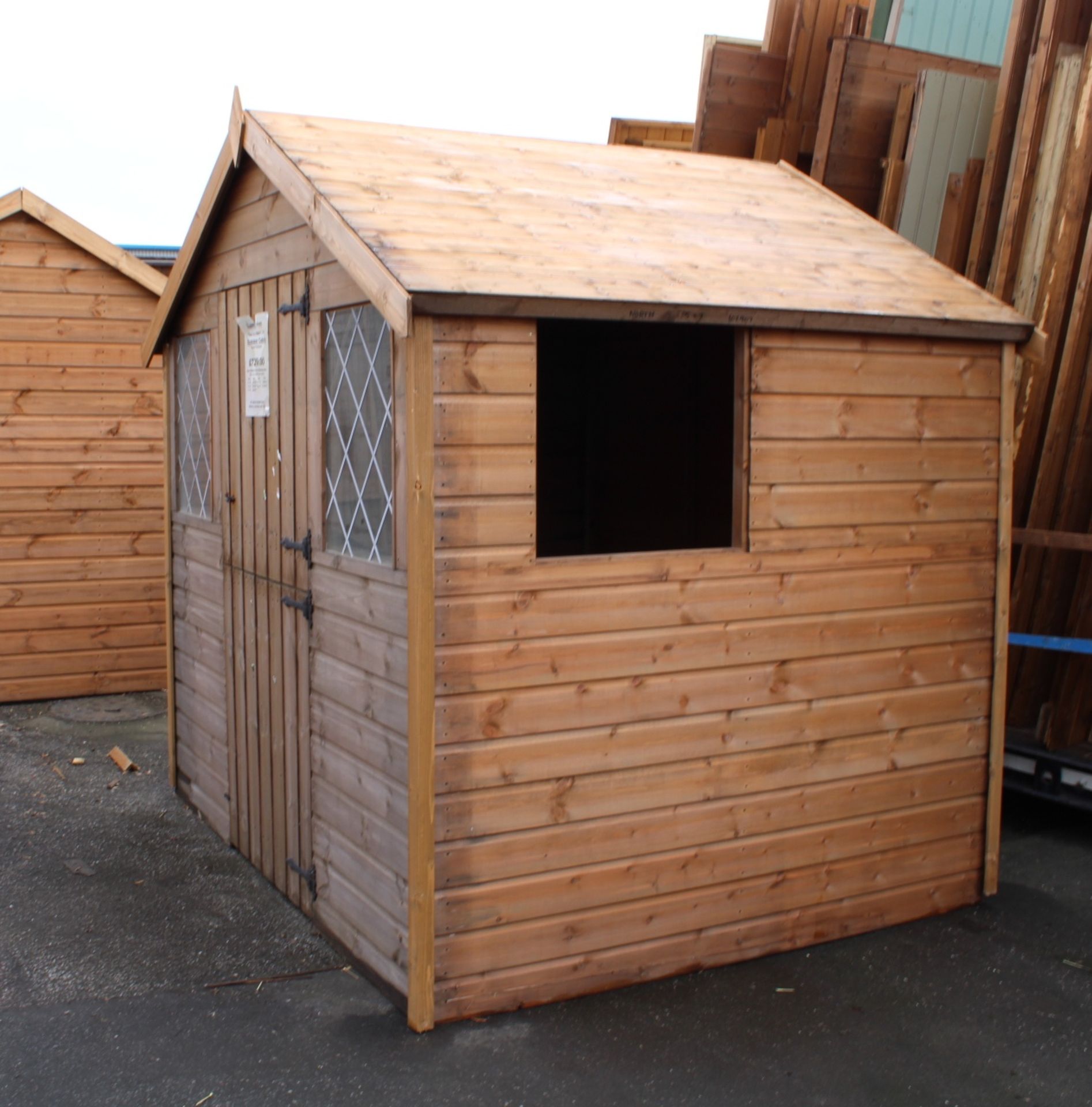 5x7 summer cabin apex shed, Standard 16mm Nominal Cladding RRP£900 - Image 2 of 2
