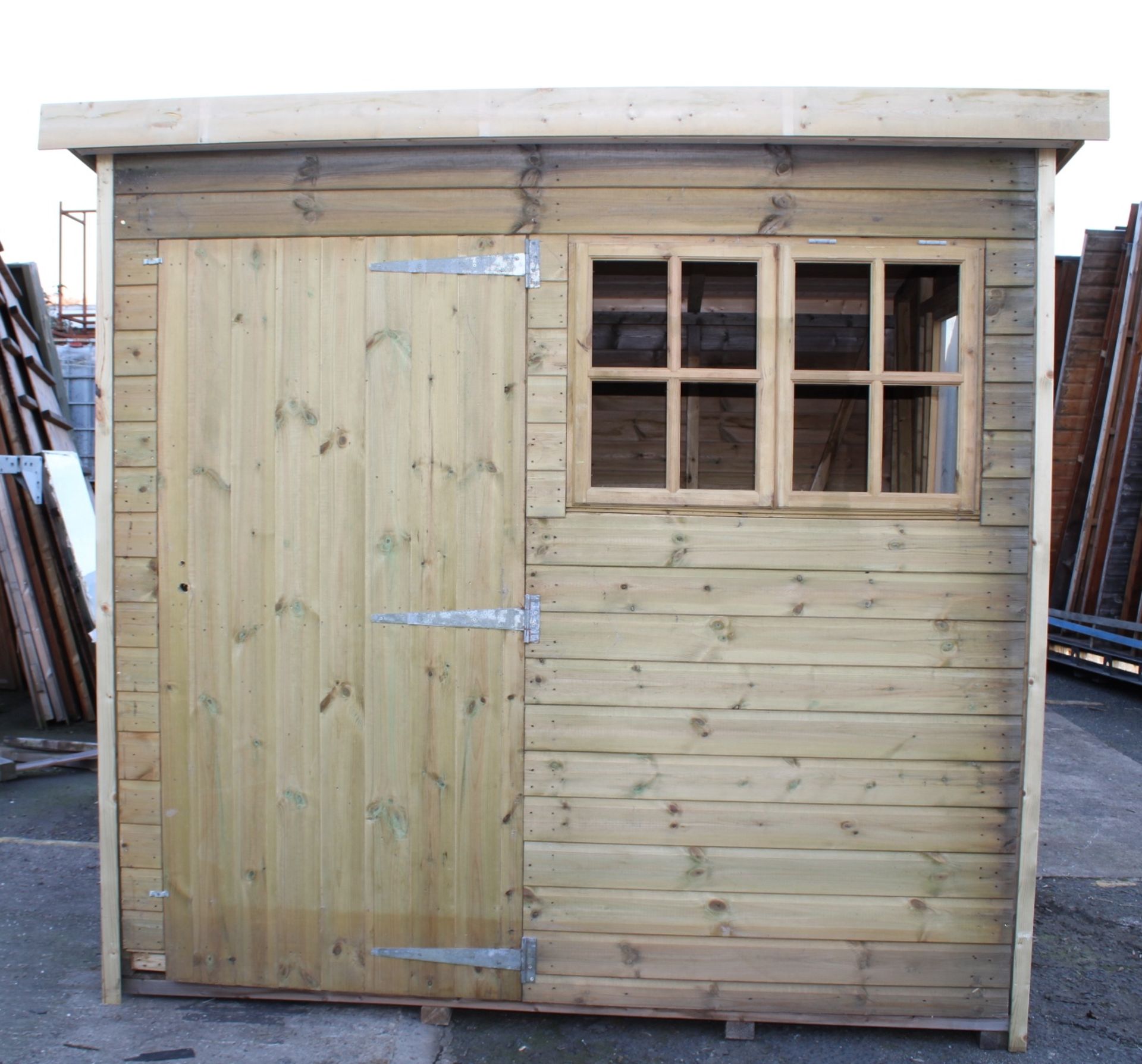 7'6'' x 6 Pressure Treated Heavy Duty pent shed, Premier 19mm Nominal Cladding RRP£1670
