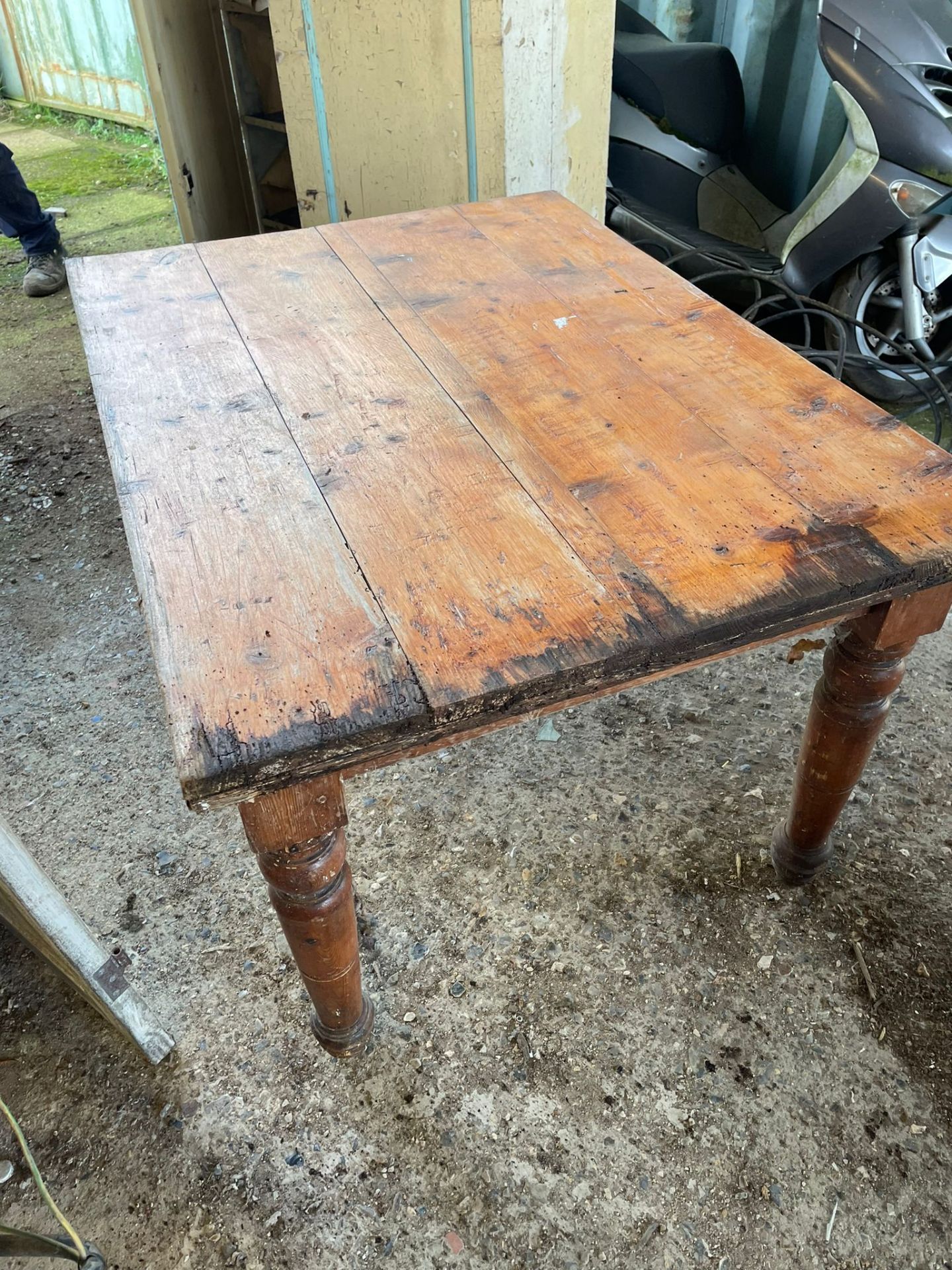 Four foot by three-foot Victorian pine table - Bild 2 aus 2