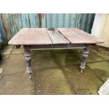 Victorian 4 foot square makes 8 foot drawer leaf table