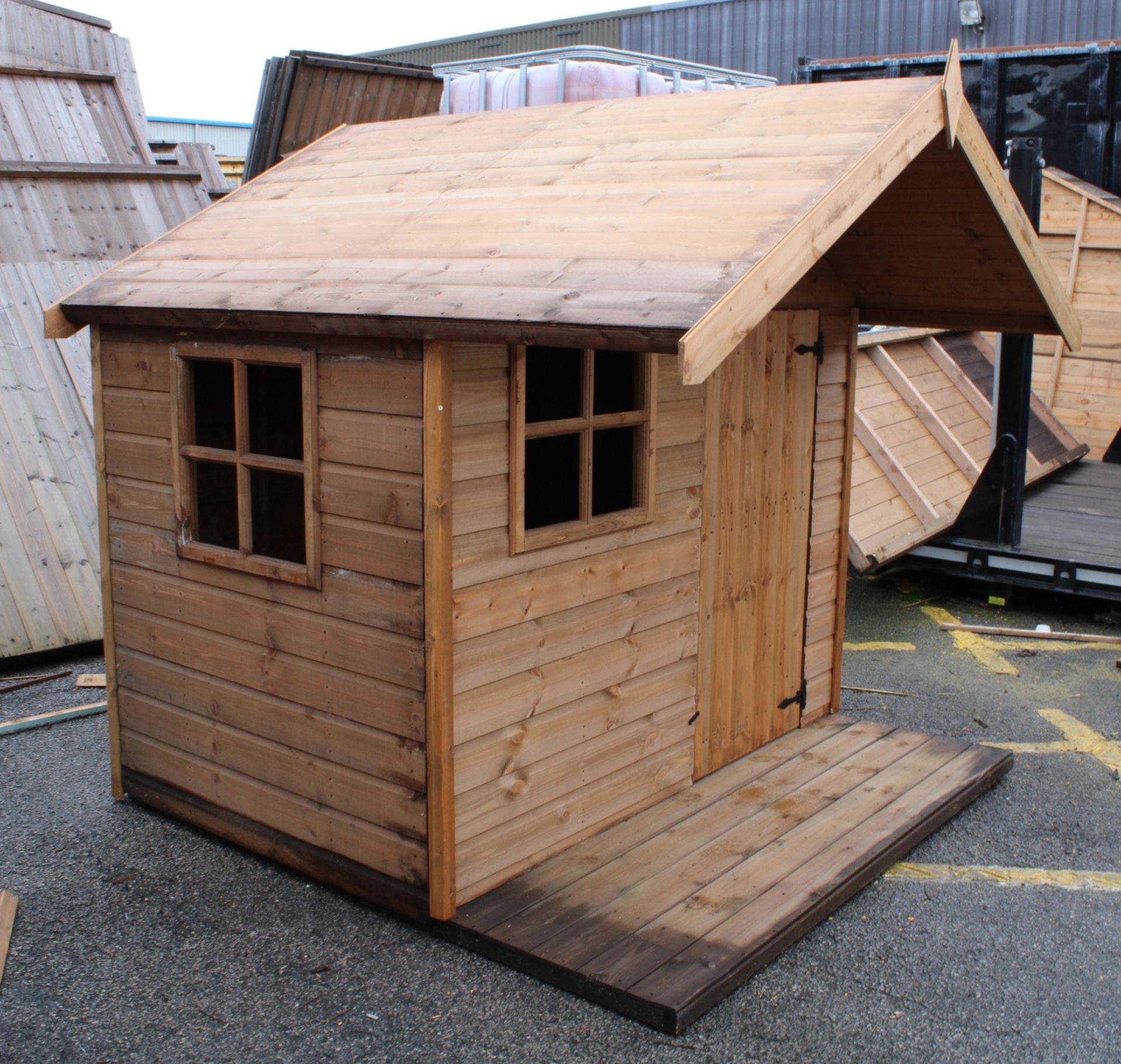 4x6 kids playhouse with overhang and veranda, Stnadrad 16mm Nominal Cladding - Bild 2 aus 5