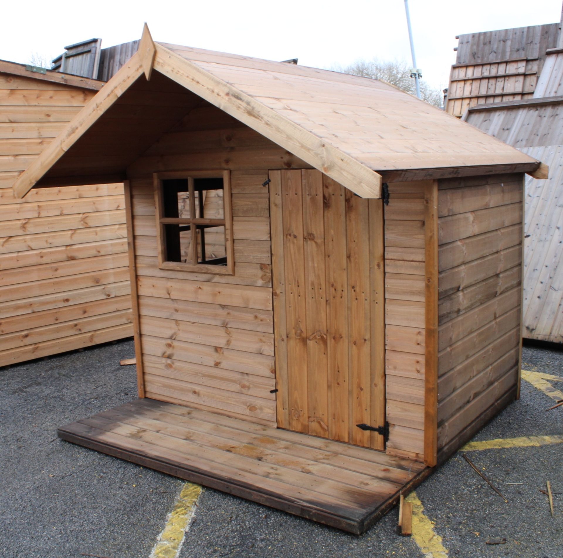 4x6 kids playhouse with overhang and veranda, Stnadrad 16mm Nominal Cladding - Bild 4 aus 5