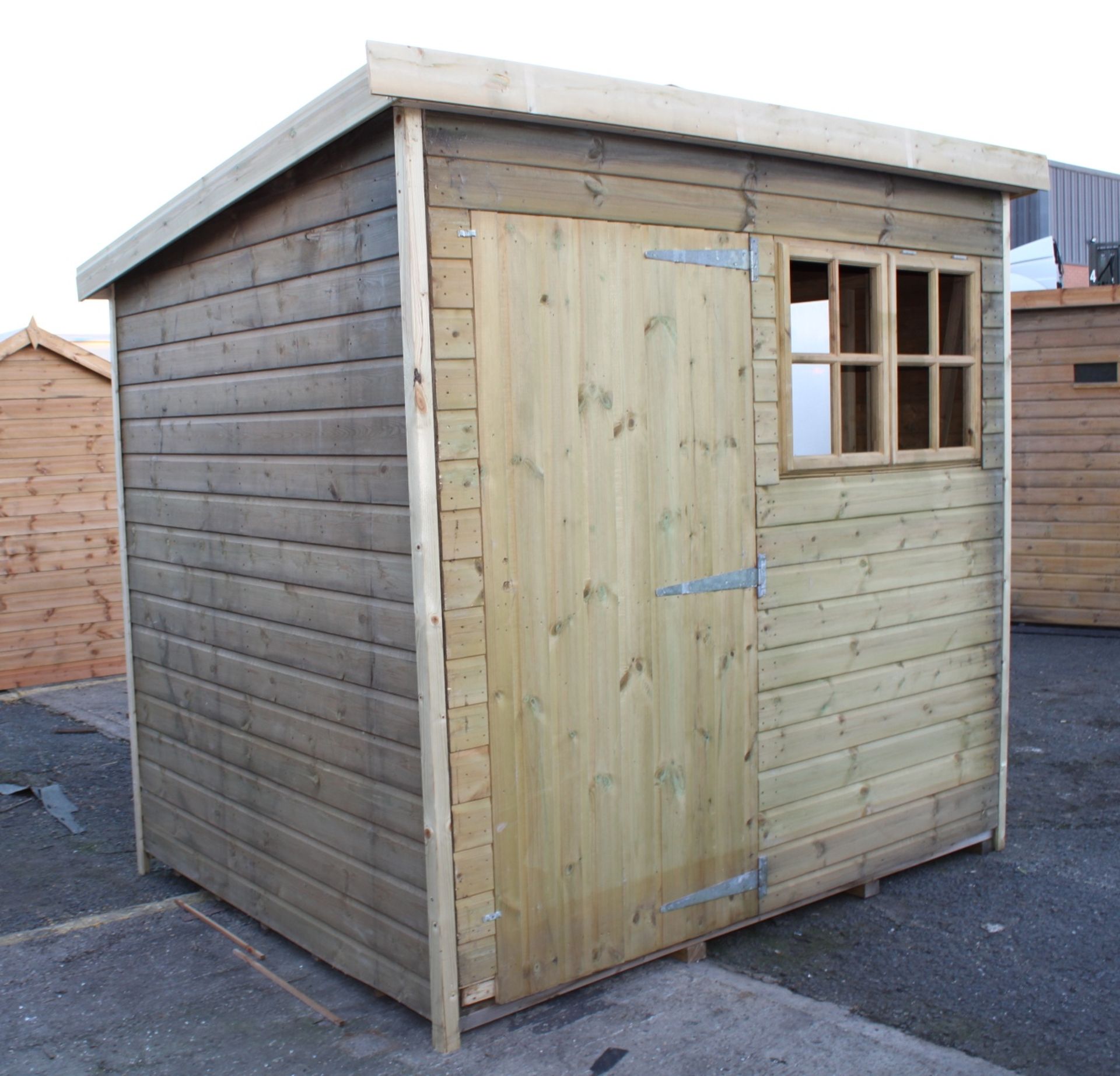 7'6'' x 6 Pressure Treated Heavy Duty pent shed, Premier 19mm Nominal Cladding RRP£1670 - Image 2 of 5