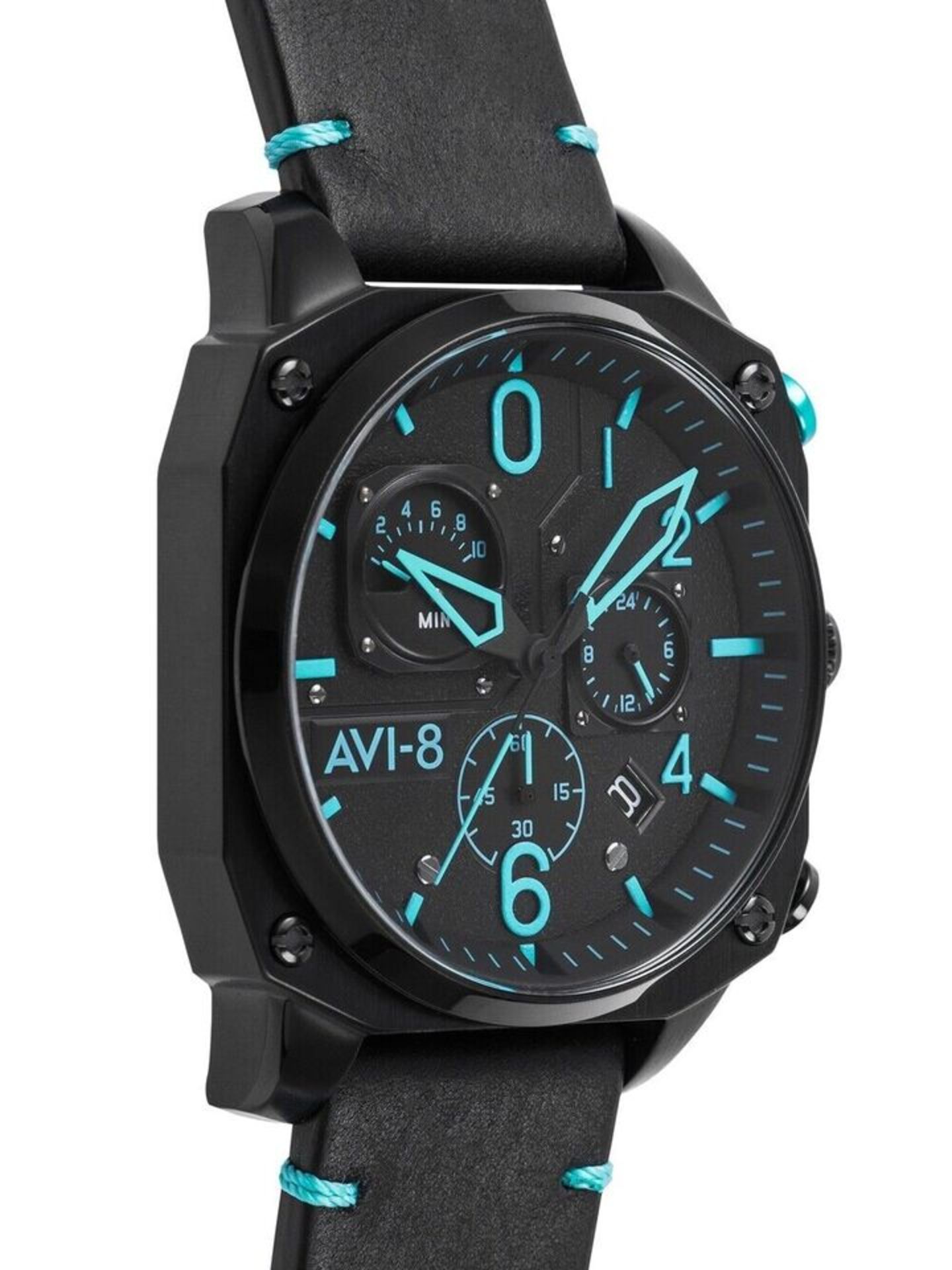 AVI-8 Men's Watch AV-4052-05 Retrograde Hawker Hunter Lafayette Black Leather...