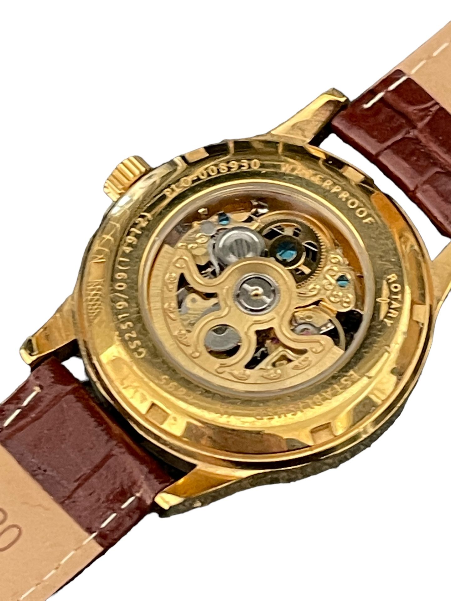 Rotary Skeleton watch mechanical gold plated working Case 40 mm - Image 3 of 3