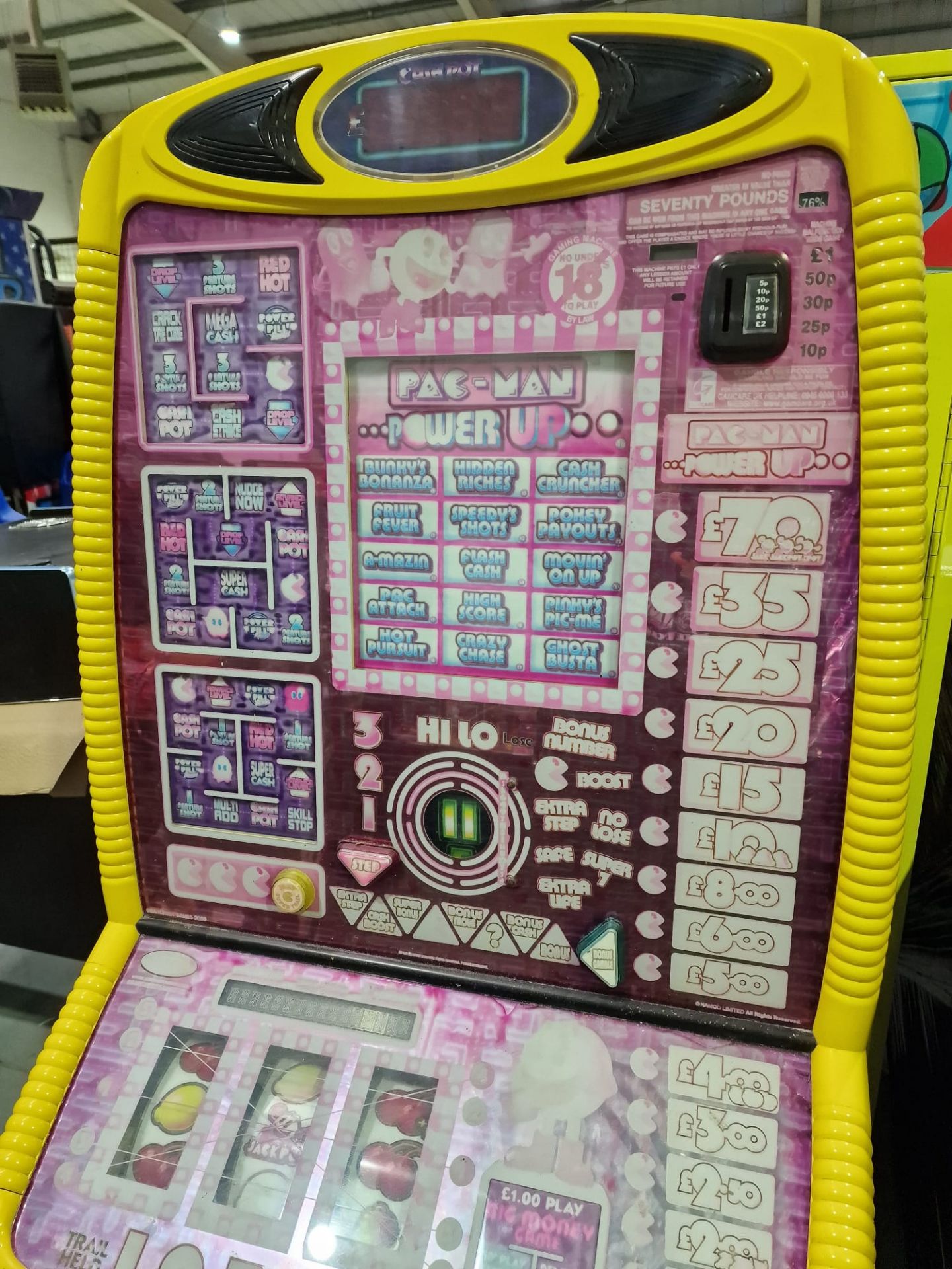 Pacman power-up pub fruit machine,70 jackpot, coin-operated - Image 2 of 6