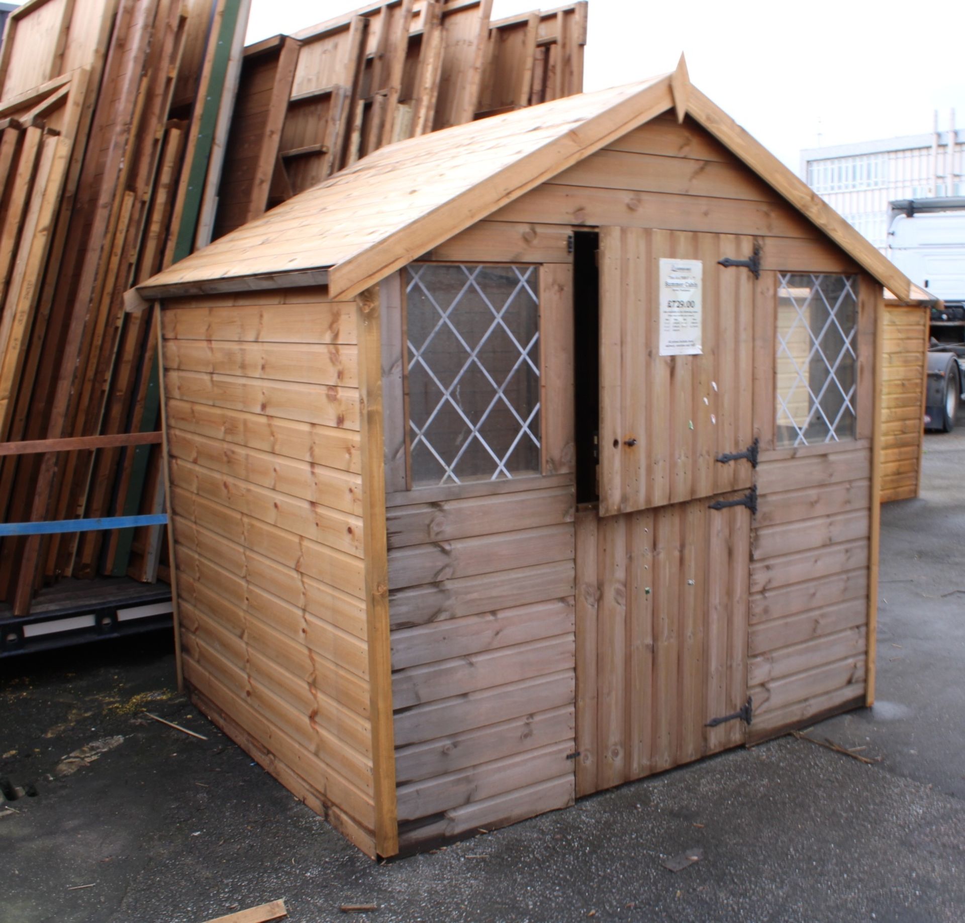 13 8/9 5x7 summer cabin apex shed, Standard 16mm Nominal Cladding RRP£ 960
