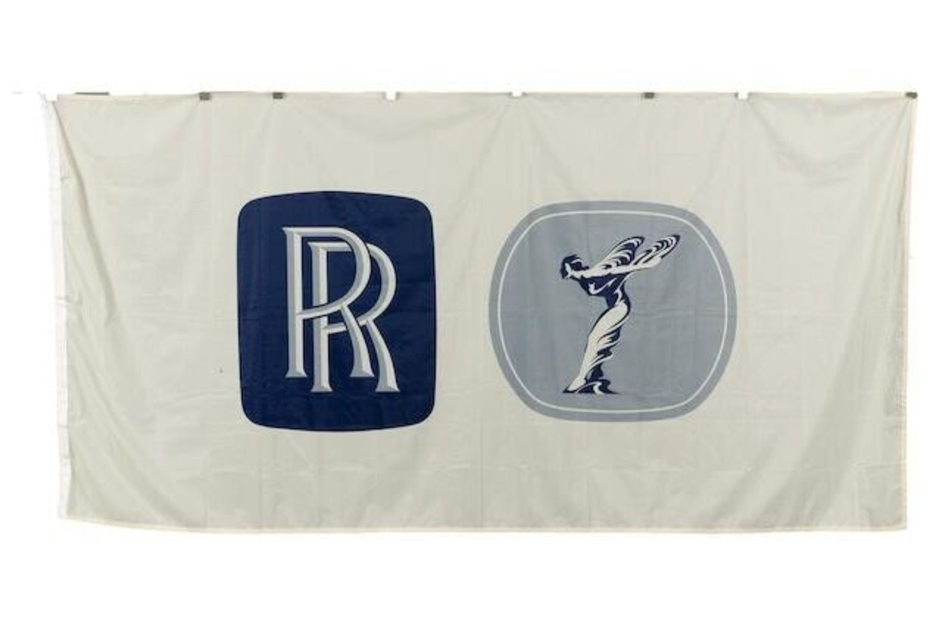 Rolls Royce flag, in brand new condition, with metal clasps, approx 6ft x 8ft