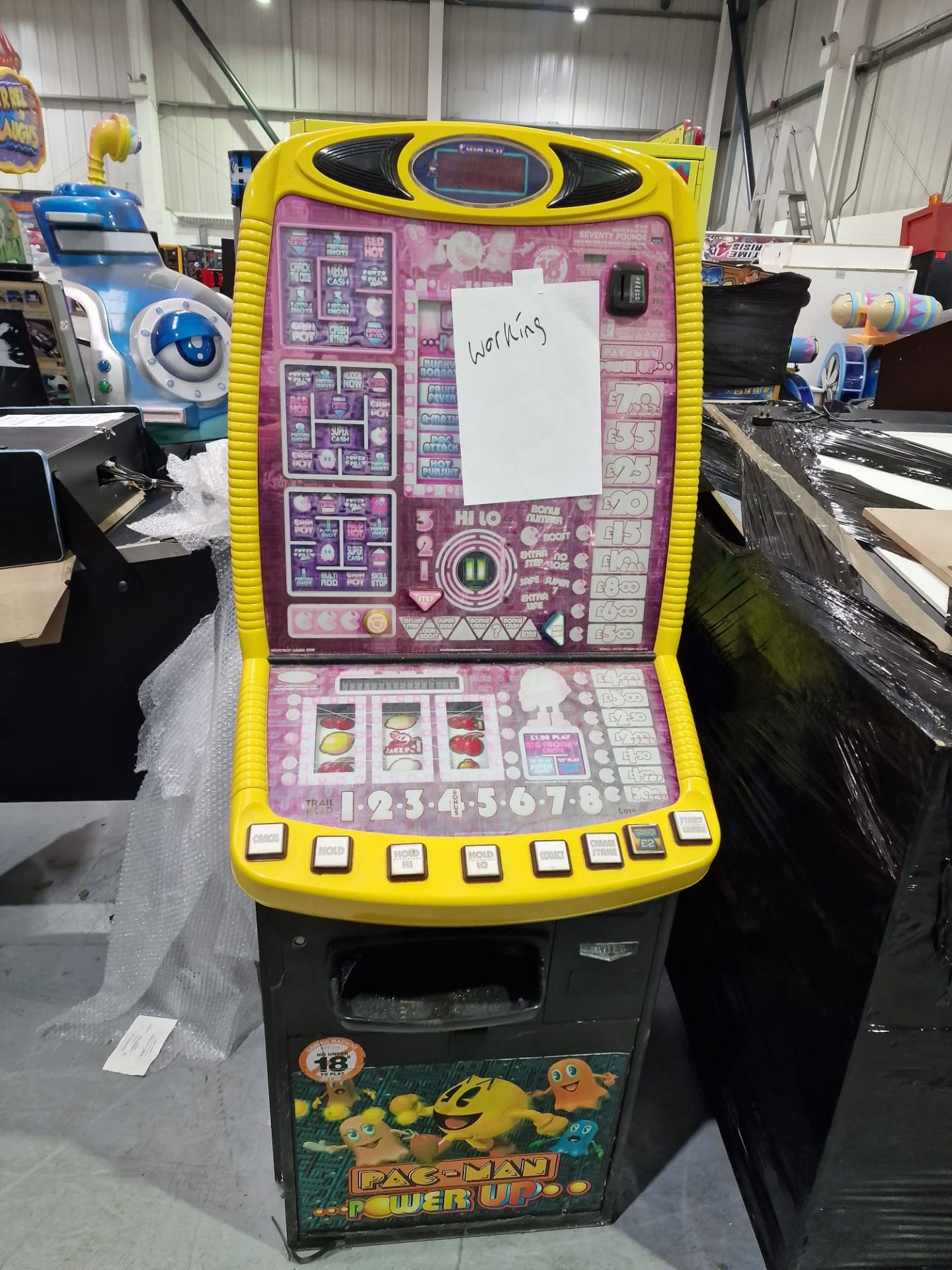 Pacman power-up pub fruit machine,70 jackpot, coin-operated - Image 4 of 6