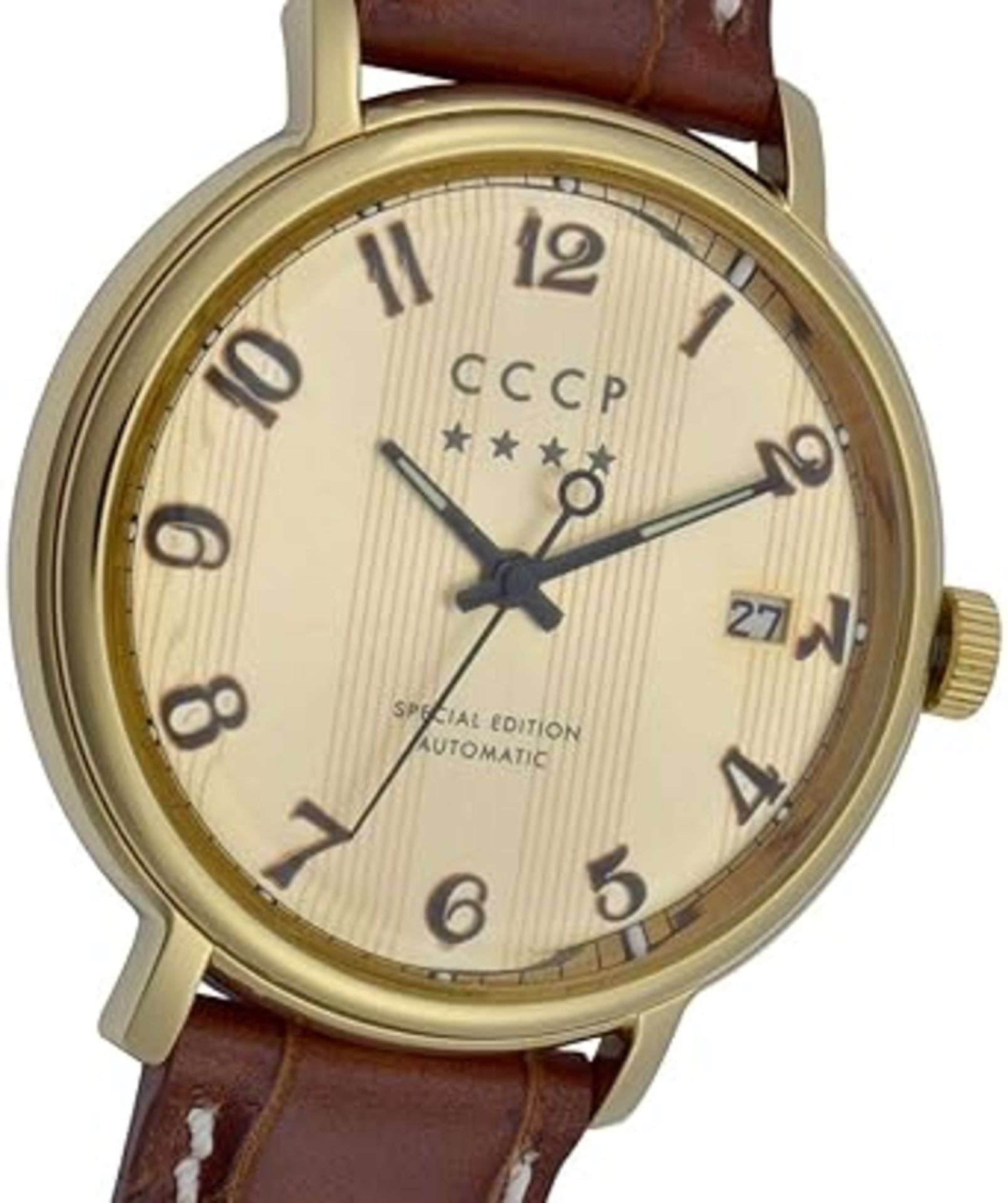 CCCP Men's CP-7021-03 Heritage Analog Display Automatic Self-Wind Brown Watch - Image 4 of 7