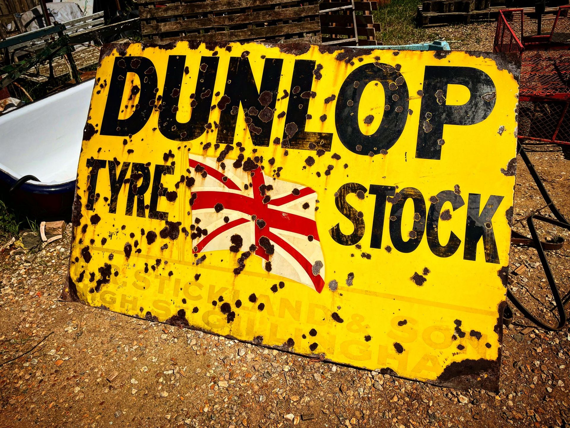 Dunlop Enamel sign 6ft by 5 ft