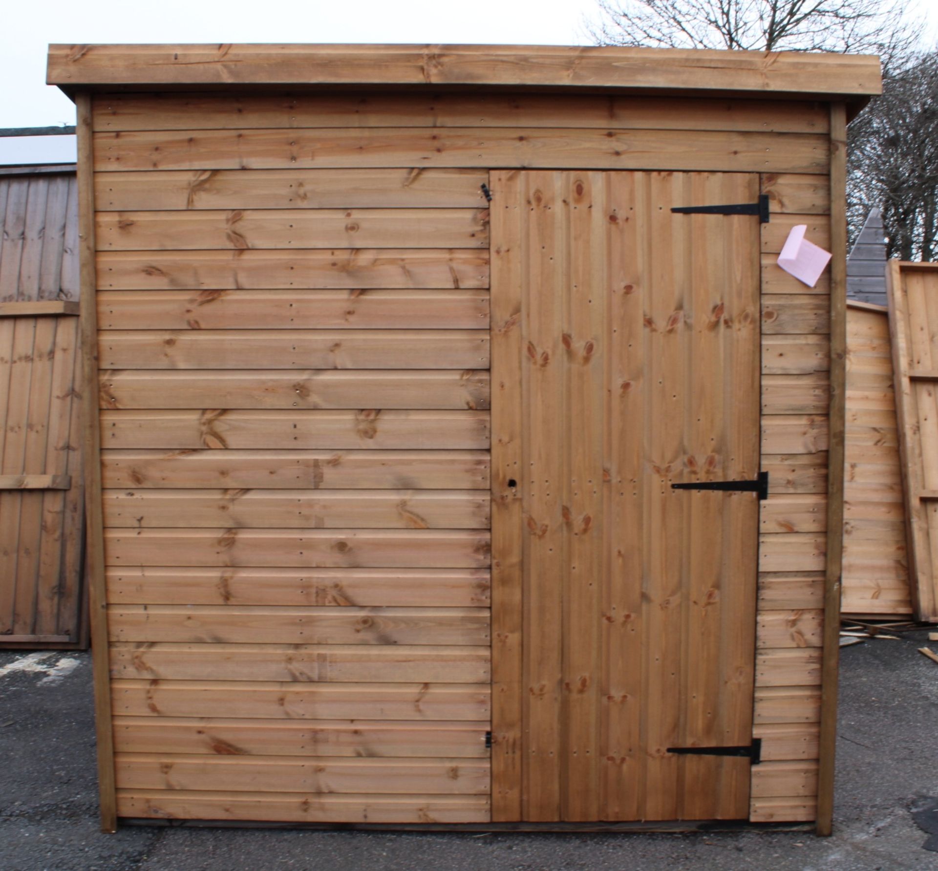 9/7 Ex-display 7x5 superior height pent shed, Standard 16mm Nominal Cladding RRP £ 960