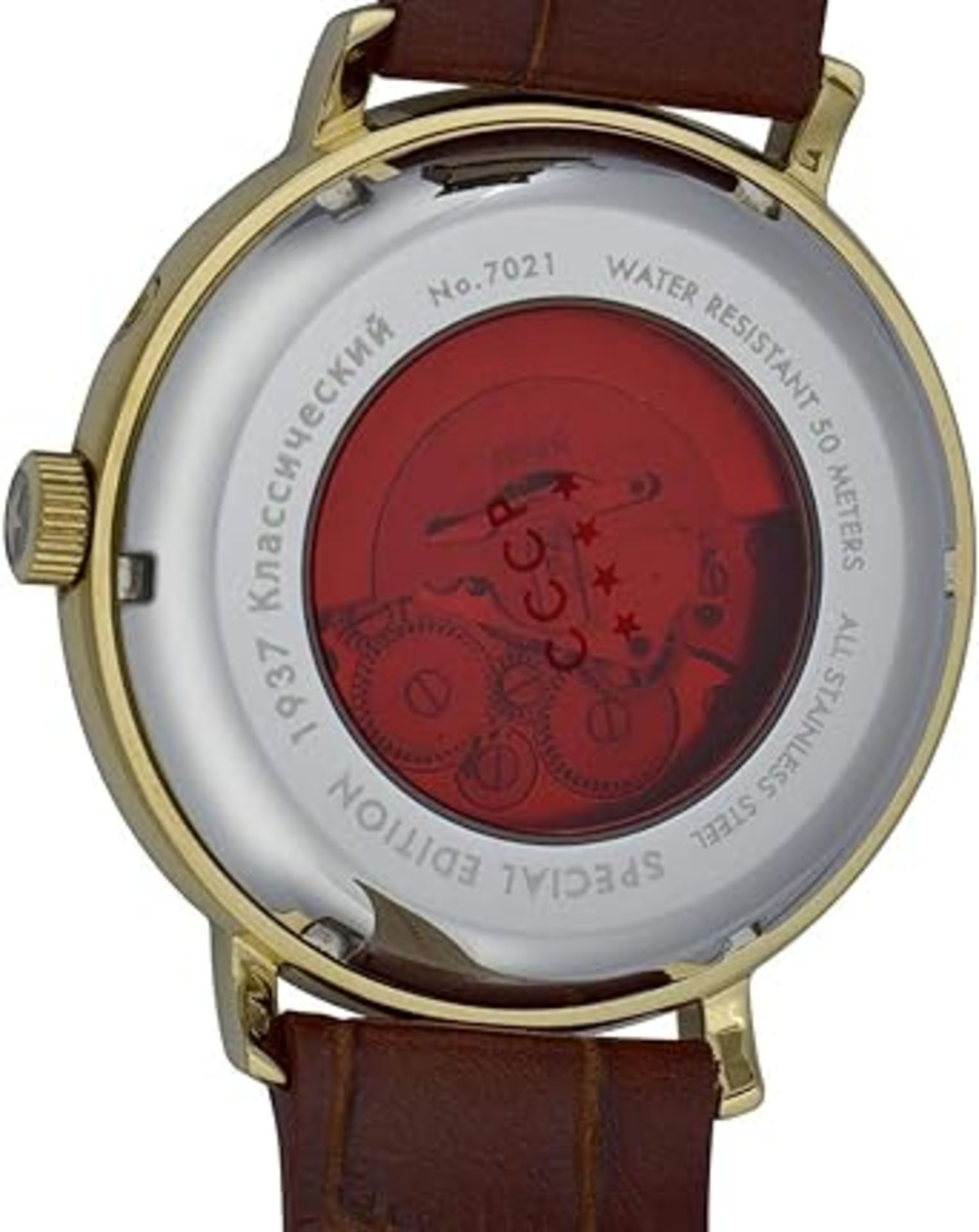 CCCP Men's CP-7021-03 Heritage Analog Display Automatic Self-Wind Brown Watch - Image 6 of 7
