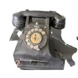 1956 GPO bakelite matt black dial telephone