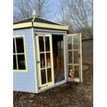 10x10 Octagonal painted blue and lemon with black tiled roof, 16mm Nominal Cladding RRP£ 6,720