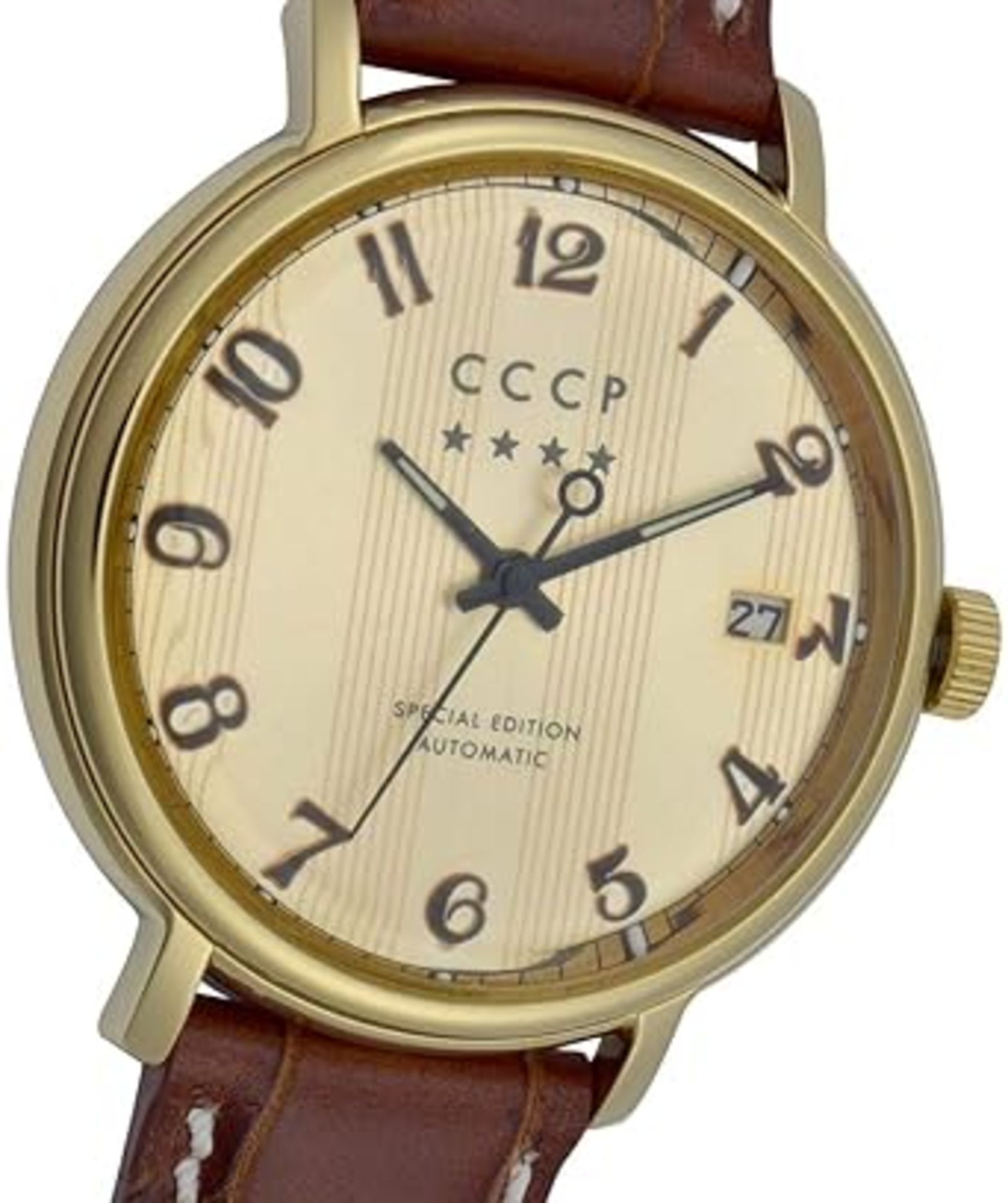 CCCP Men's CP-7021-03 Heritage Analog Display Automatic Self-Wind Brown Watch - Image 2 of 7