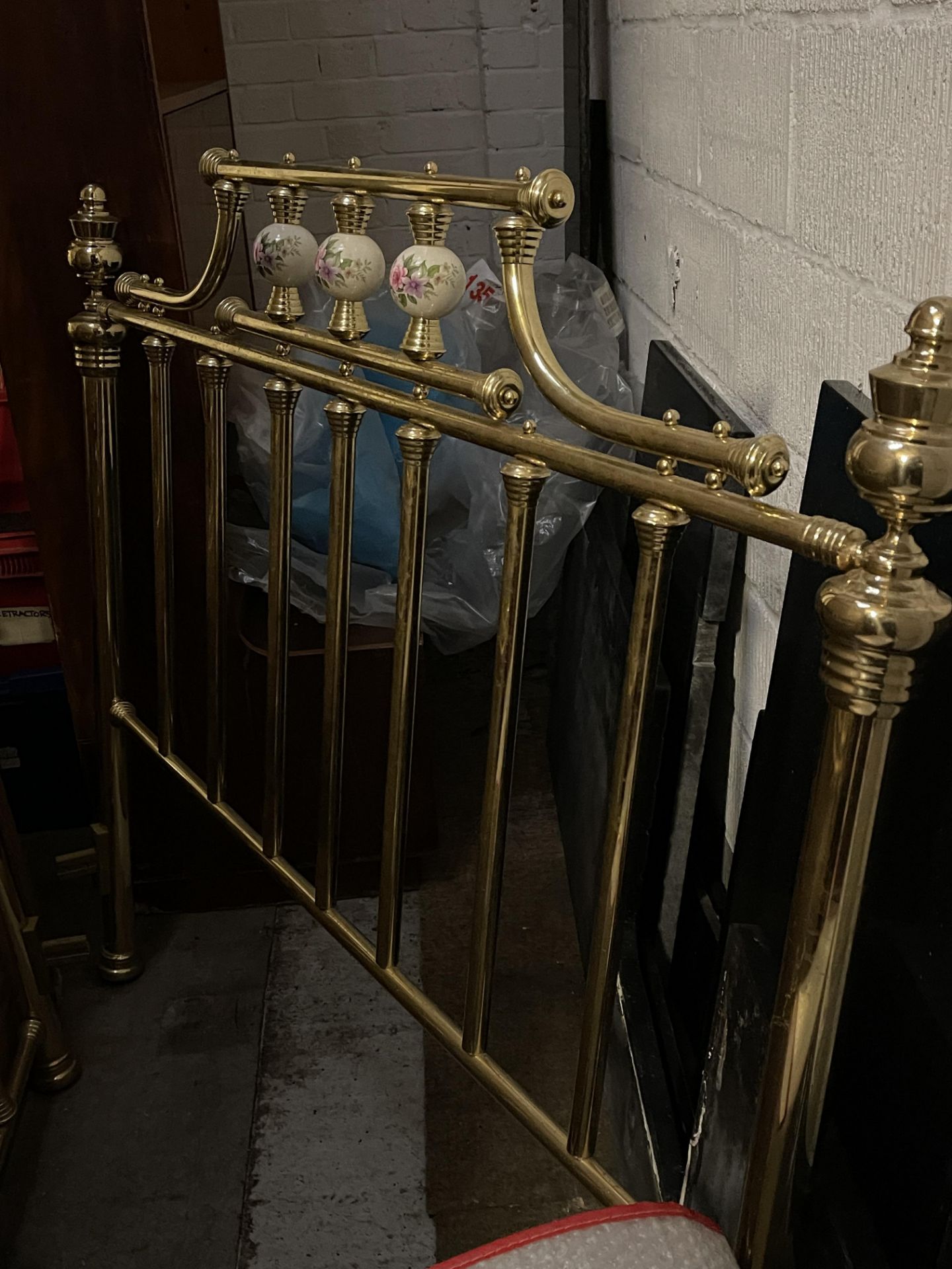 Brass double bed frame very old unclaimed property - Image 4 of 8