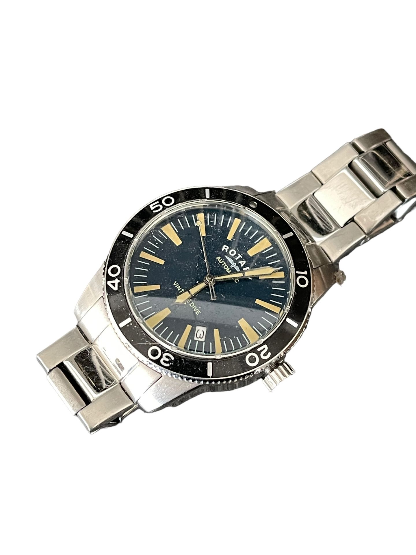 Rotary Divers Watch fully working with box paper bracelet stainless steel