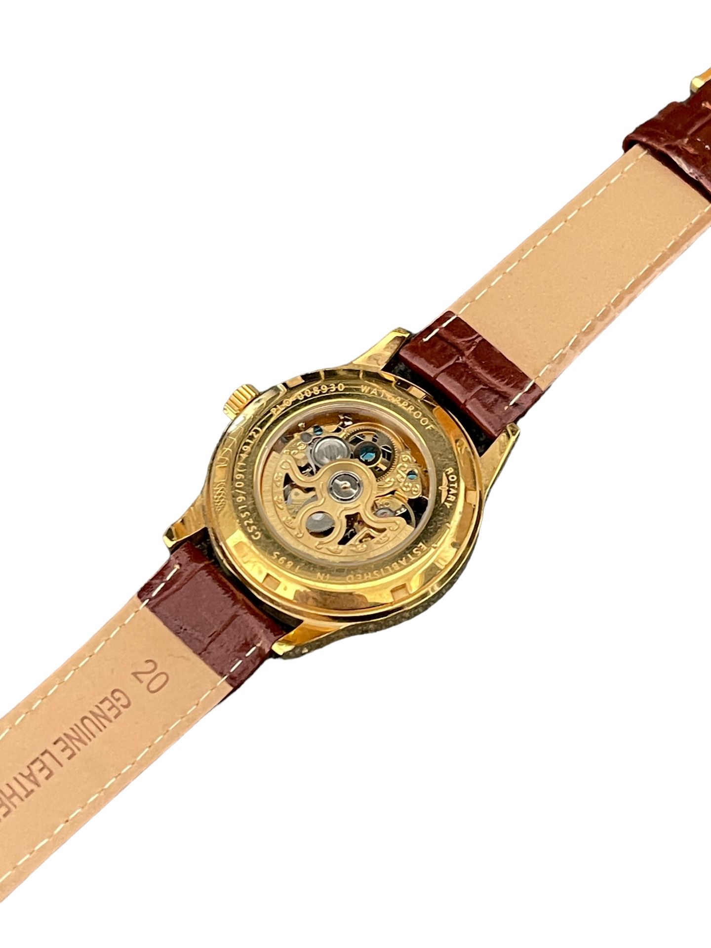 Rotary Skeleton watch mechanical gold plated working Case 40 mm - Image 2 of 3