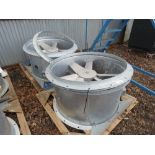 2 X LARGE INDUSTRIAL FANS, APPEAR UNUSED?? TYPE 380-420. 90CM INTERNAL DIAMETER. SOURCED FROM LARGE