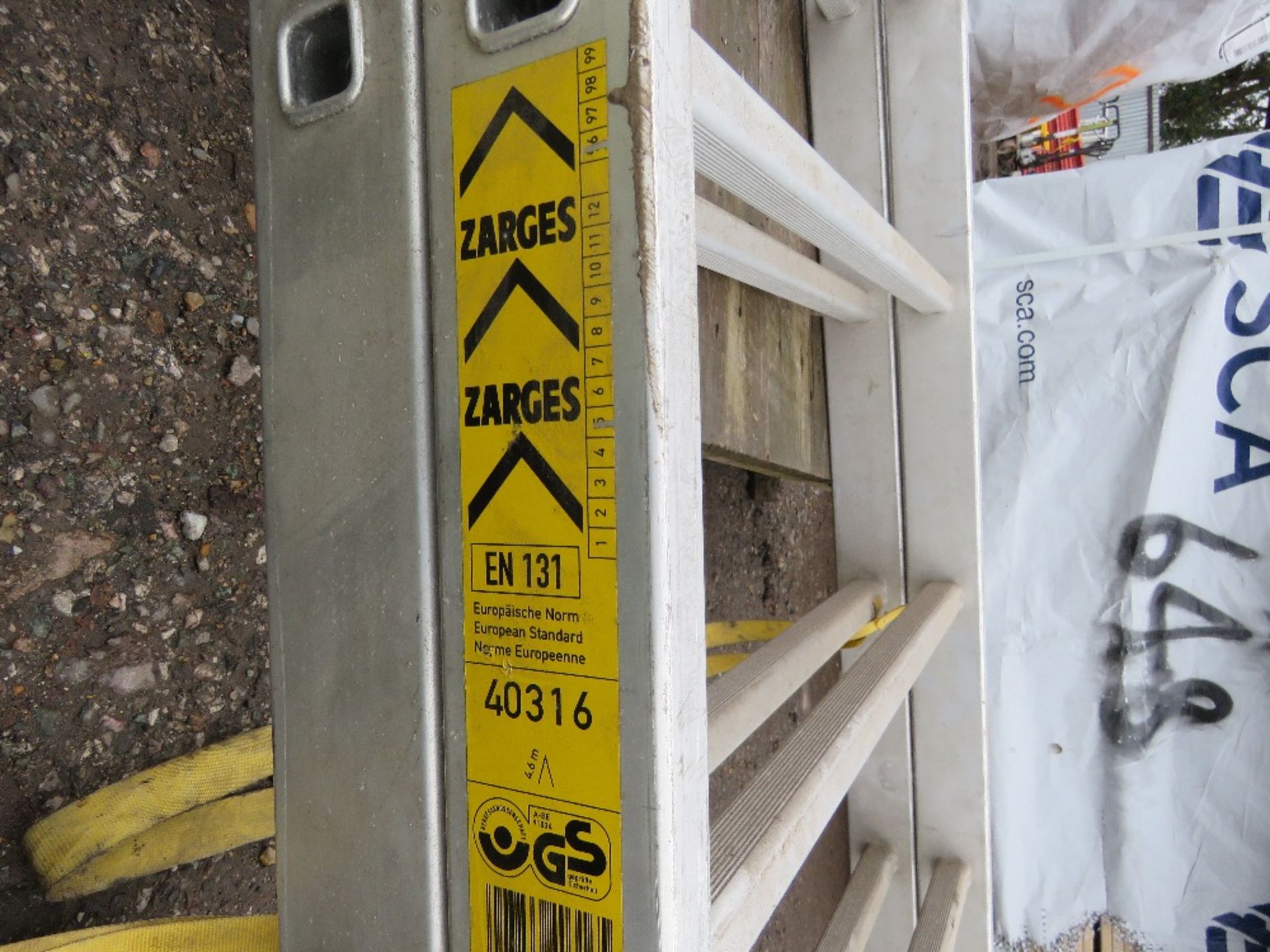 PAIR OF LARGE ALUMINIUM STEP LADDERS, 15FT OVERALL LENGTH APPROX. SOURCED FROM COMPANY LIQUIDATION. - Image 2 of 3