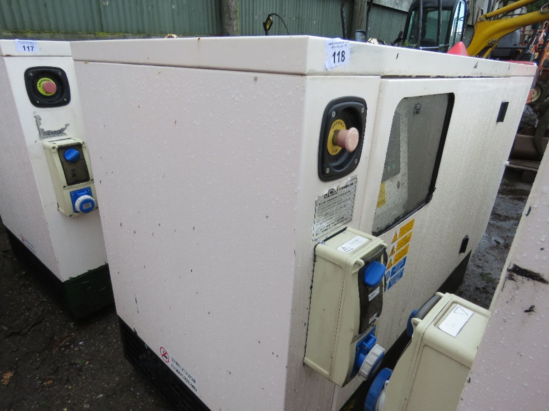 JCB 11KVA SKID MOUNTED SILENCED GENERATOR, SINGLE PHASE 240V OUTPUT, 2016 BUILD. SOURCED FROM MAJOR