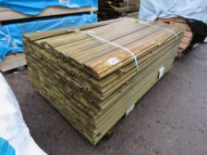 LARGE PACK OF TREATED SHIPLAP TIMBER CLADDING BOARDS. 1.72M LENGTH X 100MM WIDTH APPROX