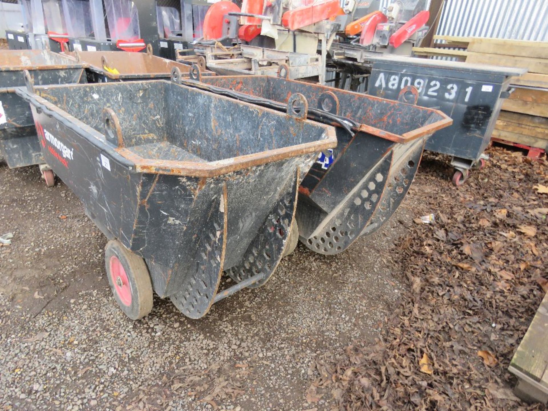 2 X ARMORGARD HEAVY DUTY RUBBER TRUCK BARROWS.