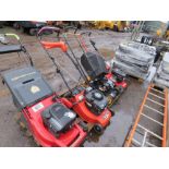 PALLET CONTAINING 3 NO ASSORTED LAWNMOWERS. THIS LOT IS SOLD UNDER THE AUCTIONEERS MARGIN SCHEM