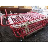 9 X METAL PEDESTRIAN BARRIERS. THIS LOT IS SOLD UNDER THE AUCTIONEERS MARGIN SCHEME, THEREFORE NO