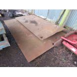 2 x LARGE STEEL ROAD PLATES: 1.26M X 2.5M X 10MM APPROX.PLUS LARGE STEEL ROAD PLATE: 1.80M X 3.08M X