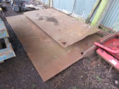 2 x LARGE STEEL ROAD PLATES: 1.26M X 2.5M X 10MM APPROX.PLUS LARGE STEEL ROAD PLATE: 1.80M X 3.08M X