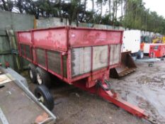 TRACTOR TOWED TWIN AXLED PETTIT GRAIN TIPPING TRAILER, 6 TONNE CAPACITY APPROX. DIRECT FROM LOCAL FA