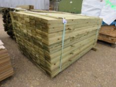 LARGE PACK OF TREATED FEATHER EDGE CLADDING TIMBER BOARDS: 1.65M LENGTH X 100MM WIDTH APPROX.