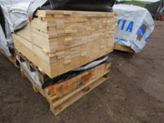 2 X PALLETS OF UNTREATED TIMBER BATTENS: 1.0M X 70MM X 20MM APPROX.