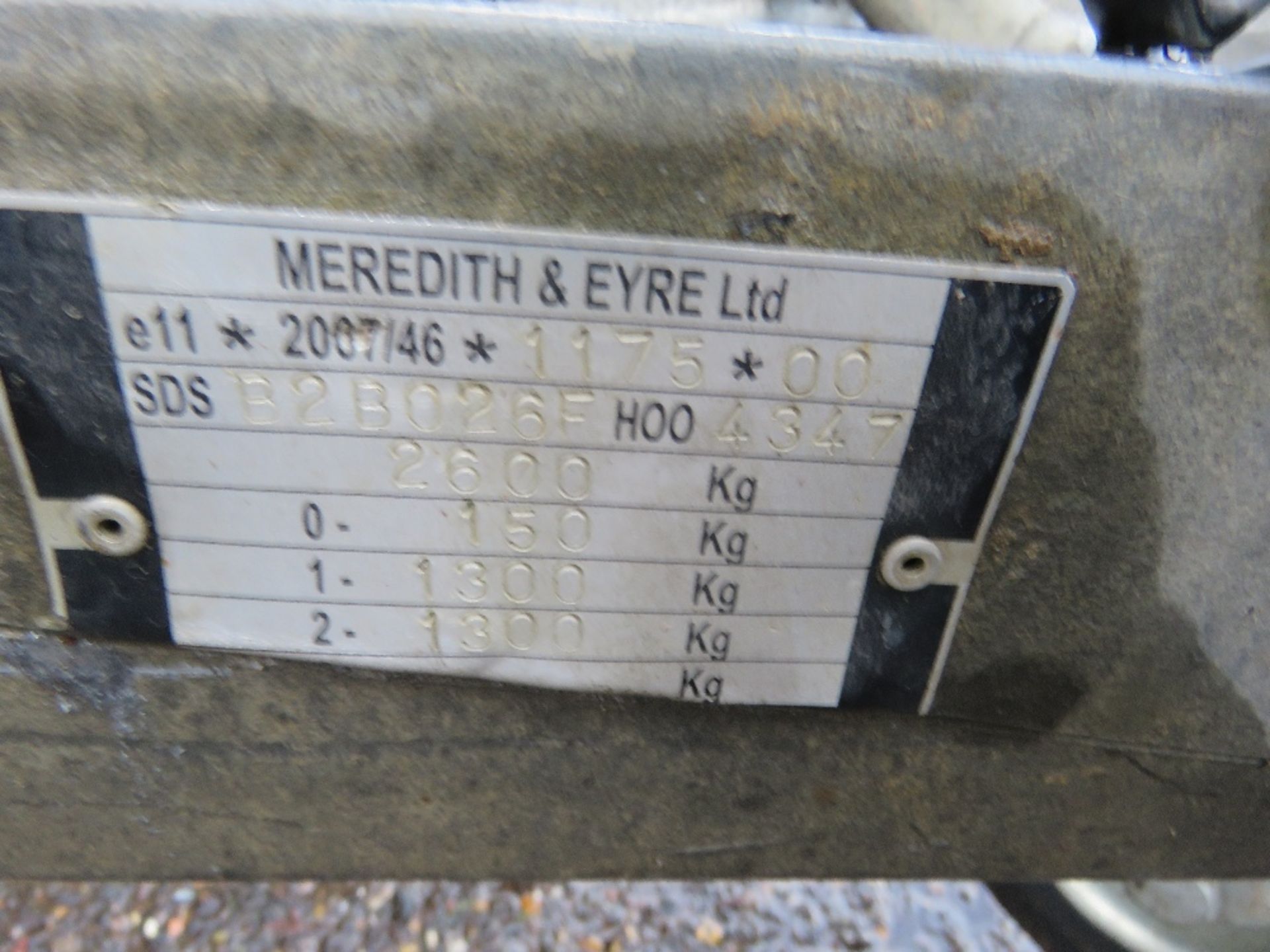 MEREDITH & EYRE HEAVY DUTY MINI DIGGER PLANT TRAILER, 2.6TONNE GROSS CAPACITY, RING HITCH. PN:TR121 - Image 3 of 8