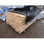 LARGE PACK OF WOVEN TIMBER CLADDING SLATS, UNTREATED 1.75M LENGTH X 45MM APPROX.