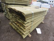 LARGE PACK OF TREATED SHIPLAP TYPE CLADDING TIMBER BOARDS: MIXED 1.5-1.75M LENGTH X 100MM WIDTH APPR