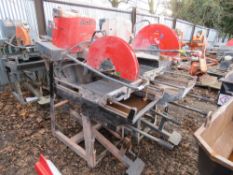 2 X BELLE SLAB CUTTING SAWBENCHES, HONDA PETROL ENGINE POWERED.