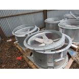 2 X LARGE INDUSTRIAL FANS, APPEAR UNUSED?? TYPE 380-420. 90CM INTERNAL DIAMETER. SOURCED FROM LARGE