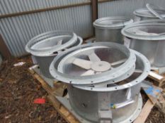 2 X LARGE INDUSTRIAL FANS, APPEAR UNUSED?? TYPE 380-420. 90CM INTERNAL DIAMETER. SOURCED FROM LARGE