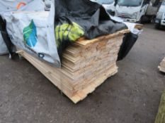 LARGE PACK OF UNTREATED SHIPLAP TYPE CLADDING BOARDS: 1.73M LENGTH X 100MM WIDTH APPROX.