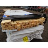 STACK OF ASSORTED UNTREATED FENCING TIMBERS: 3 PACKS CONTAINING GROOVED RAILS, SHIPLAP AND SLATS, 1.