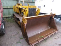 PERKINS ENGINED DROTT TYPE TRACKED LOADING SHOVEL WITH 4 IN 1 BUCKET. WHEN BRIEFLY TESTED WAS SEEN T