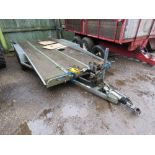 TILT BED CAR TRAILER 16FT X 6FT BED APPROX. OWNER RETIRING. THIS LOT IS SOLD UNDER THE AUCTIONEER