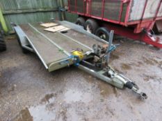 TILT BED CAR TRAILER 16FT X 6FT BED APPROX. OWNER RETIRING. THIS LOT IS SOLD UNDER THE AUCTIONEER