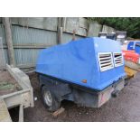 MACO VH7M LARGE OUTPUT TOWED ROAD COMPRESSOR WITH 4 CYLINDER HATZ ENGINE.