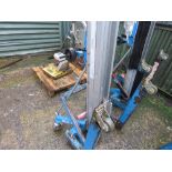 GENIE SLA10 MANUAL OPERATED MATERIAL HOIST LIFT WITH FORKS.