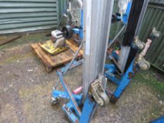 GENIE SLA10 MANUAL OPERATED MATERIAL HOIST LIFT WITH FORKS.
